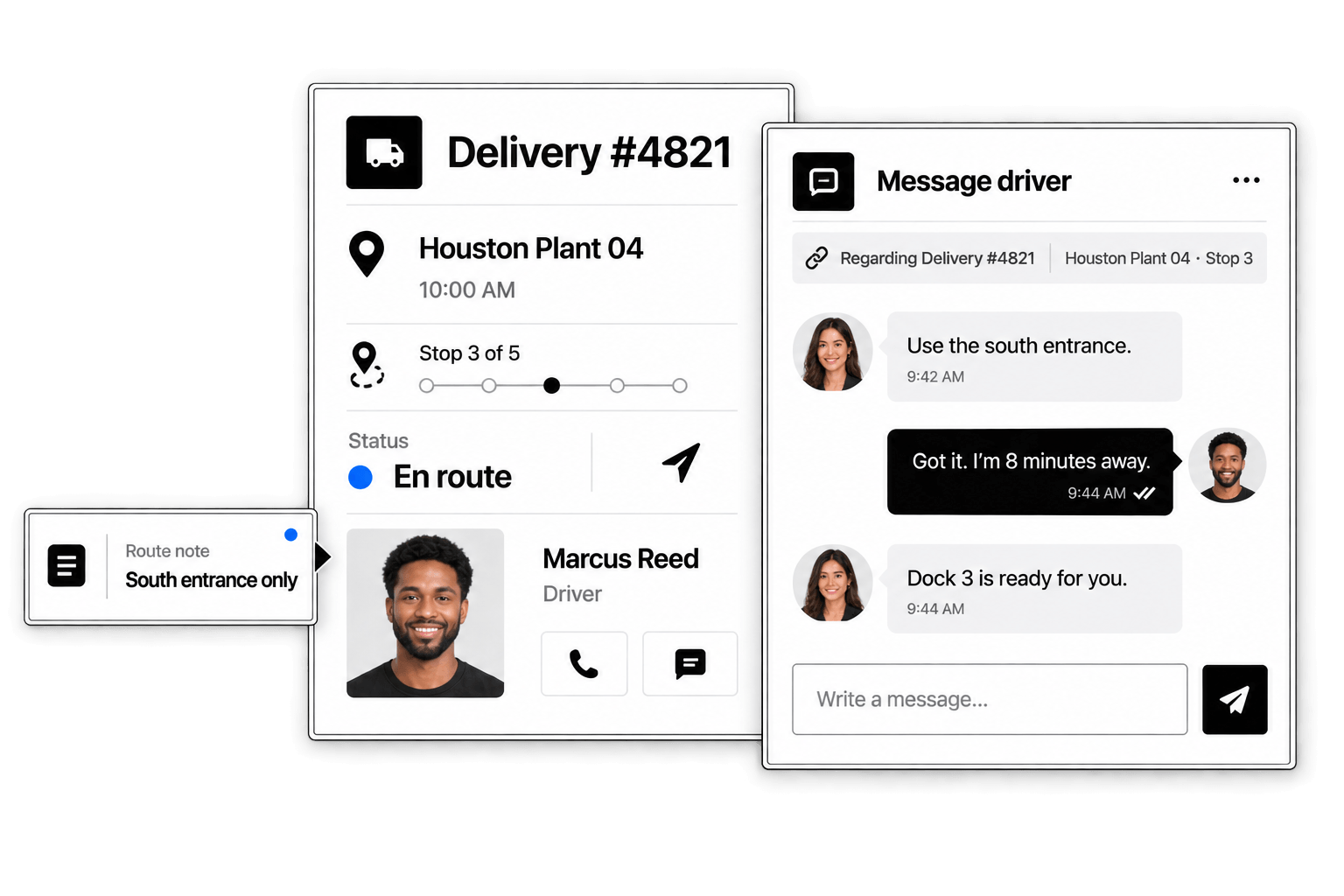 Workhint contextual driver messaging