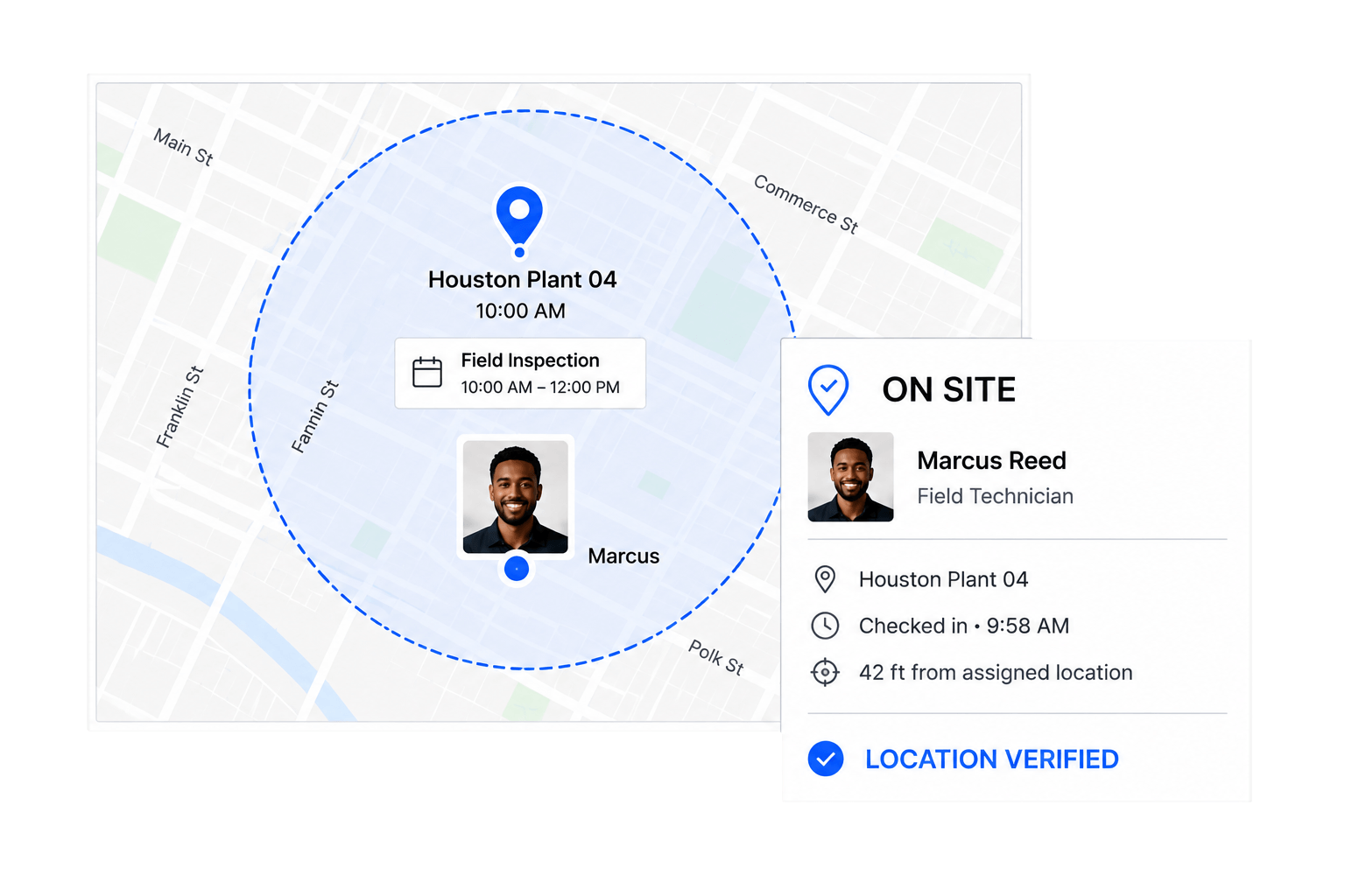 Workhint location-verified shift