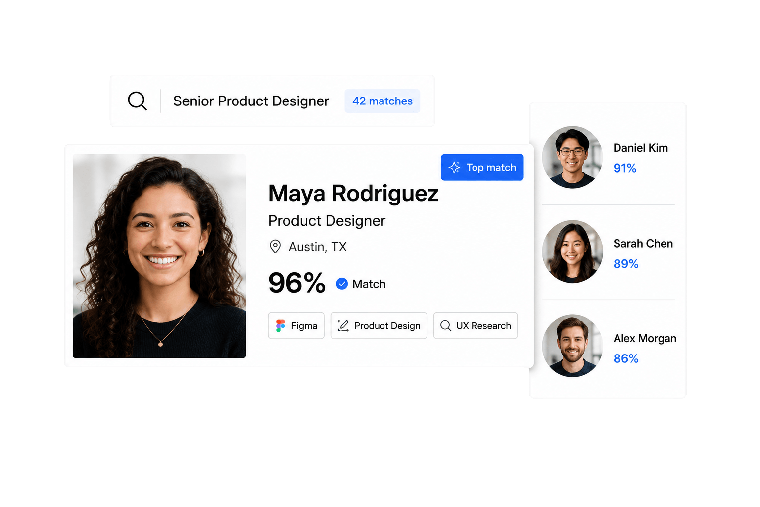 Workhint provider matching interface